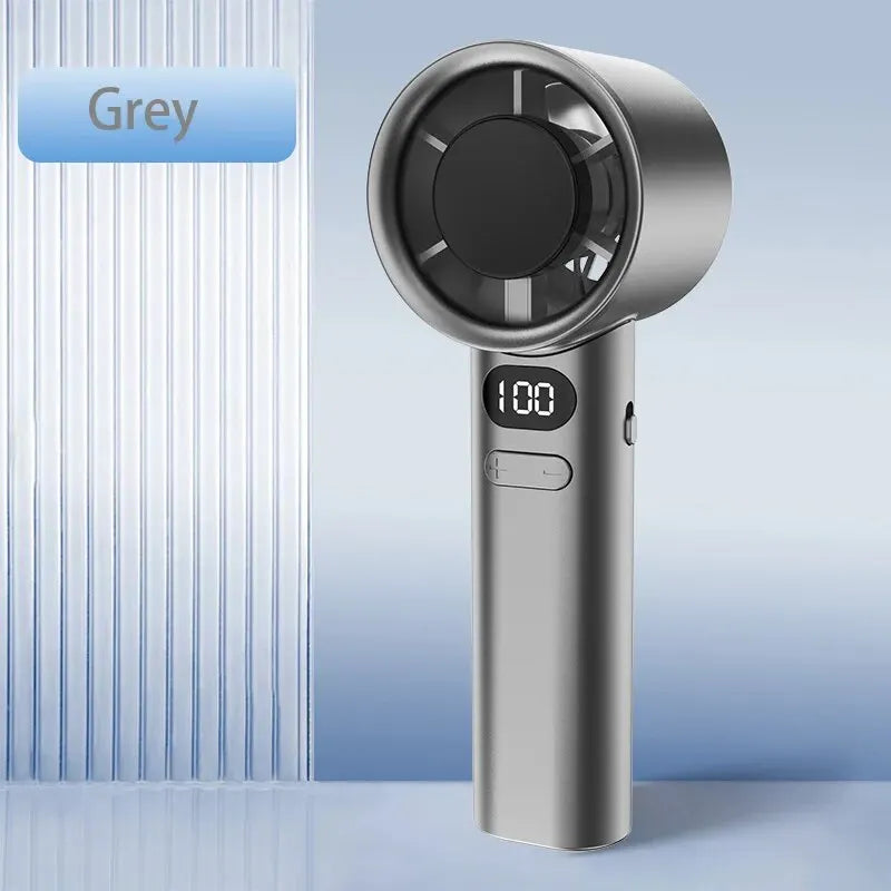 Handheld Bladeless Fan – Quiet, Stylish, and Rechargeable with 120 Wind Speeds