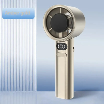 Handheld Bladeless Fan – Quiet, Stylish, and Rechargeable with 120 Wind Speeds