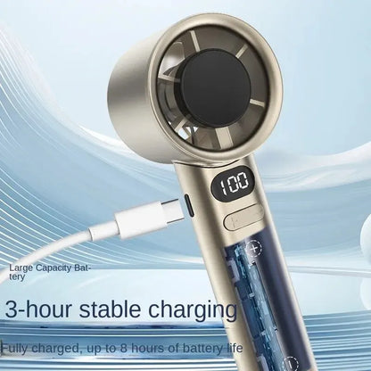 Handheld Bladeless Fan – Quiet, Stylish, and Rechargeable with 120 Wind Speeds